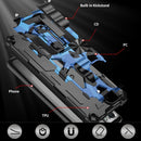 For Xiaomi Redmi Note 10 Pro Camouflage Armor Shockproof TPU + PC Magnetic Protective Case with Holder(Dark Blue)