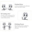 S925 Sterling Silver Cool Skeleton Man Ear Studs Women Earrings