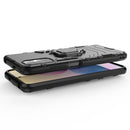 For Xiaomi Redmi Note 10 5G Shockproof PC + TPU Protective Case with Magnetic Ring Holder(Black)