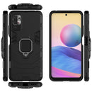 For Xiaomi Redmi Note 10 5G Shockproof PC + TPU Protective Case with Magnetic Ring Holder(Black)