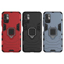 For Xiaomi Redmi Note 10 5G Shockproof PC + TPU Protective Case with Magnetic Ring Holder(Black)