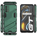 For OPPO Realme GT 5G Punk Armor 2 in 1 PC + TPU Shockproof Case with Invisible Holder(Green)