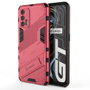 For OPPO Realme GT 5G Punk Armor 2 in 1 PC + TPU Shockproof Case with Invisible Holder(Light Red)