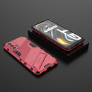 For OPPO Realme GT 5G Punk Armor 2 in 1 PC + TPU Shockproof Case with Invisible Holder(Light Red)