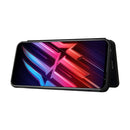 For ZTE nubia Red Magic 6 / 6 Pro Carbon Fiber Texture Horizontal Flip TPU + PC + PU Leather Case with Card Slot(Black)