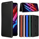 For ZTE nubia Red Magic 6 / 6 Pro Carbon Fiber Texture Horizontal Flip TPU + PC + PU Leather Case with Card Slot(Black)