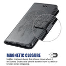 For OPPO Reno5 5G Wind Chime Owl Embossing Pattern Horizontal Flip Leather Case, with Holder & Card Slots & Wallet(Black)