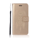 For OPPO Reno5 5G Wind Chime Owl Embossing Pattern Horizontal Flip Leather Case, with Holder & Card Slots & Wallet(Gold)