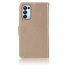For OPPO Reno5 5G Wind Chime Owl Embossing Pattern Horizontal Flip Leather Case, with Holder & Card Slots & Wallet(Gold)