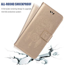 For OPPO Reno5 5G Wind Chime Owl Embossing Pattern Horizontal Flip Leather Case, with Holder & Card Slots & Wallet(Gold)