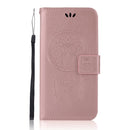 For OPPO Reno5 5G Wind Chime Owl Embossing Pattern Horizontal Flip Leather Case, with Holder & Card Slots & Wallet(Rose Gold)
