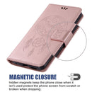 For OPPO Reno5 5G Wind Chime Owl Embossing Pattern Horizontal Flip Leather Case, with Holder & Card Slots & Wallet(Rose Gold)