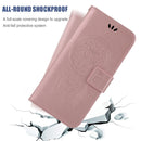 For OPPO Reno5 5G Wind Chime Owl Embossing Pattern Horizontal Flip Leather Case, with Holder & Card Slots & Wallet(Rose Gold)