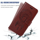 For OPPO Reno5 5G Wind Chime Owl Embossing Pattern Horizontal Flip Leather Case, with Holder & Card Slots & Wallet(Brown)