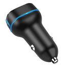 QC USB + USB-C / Type-C Dual Ports Fast Charging Car Charger with Luminous Aperture(Black)