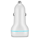 QC USB + USB-C / Type-C Dual Ports Fast Charging Car Charger with Luminous Aperture(White)