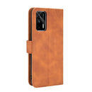 For OPPO Realme GT 5G Solid Color Skin Feel Magnetic Buckle Horizontal Flip PU Leather Case with Holder & Card Slots & Wallet(Brown)
