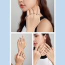 S925 Sterling Silver 26 English Letters Colorful Zircon Women Open Ring, Style:N