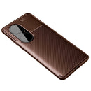 For Huawei P50 Pro Carbon Fiber Texture Shockproof TPU Case(Brown)