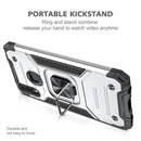 For Huawei P Smart(2019) Magnetic Armor Shockproof TPU + PC Case with Metal Ring Holder(Silver)