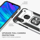 For Huawei P Smart(2019) Magnetic Armor Shockproof TPU + PC Case with Metal Ring Holder(Silver)