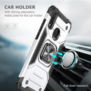 For Huawei P Smart(2019) Magnetic Armor Shockproof TPU + PC Case with Metal Ring Holder(Silver)