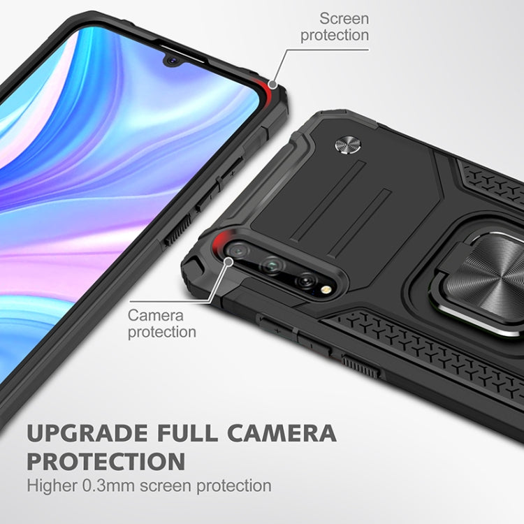 For Huawei P Smart S / Enjoy 10S / Y8P Magnetic Armor Shockproof TPU + PC Case with Metal Ring Holder(Black)