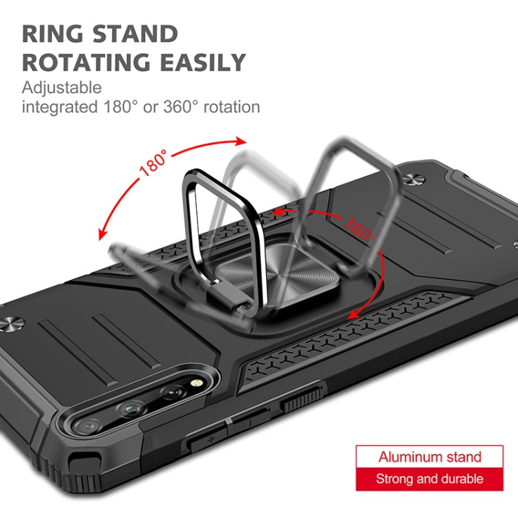 For Huawei P Smart S / Enjoy 10S / Y8P Magnetic Armor Shockproof TPU + PC Case with Metal Ring Holder(Black)