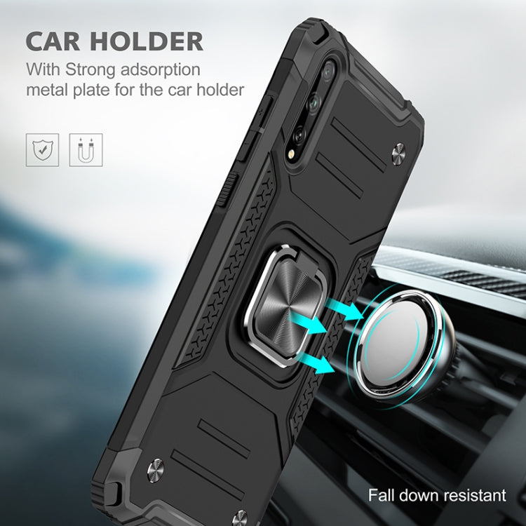 For Huawei P Smart S / Enjoy 10S / Y8P Magnetic Armor Shockproof TPU + PC Case with Metal Ring Holder(Black)