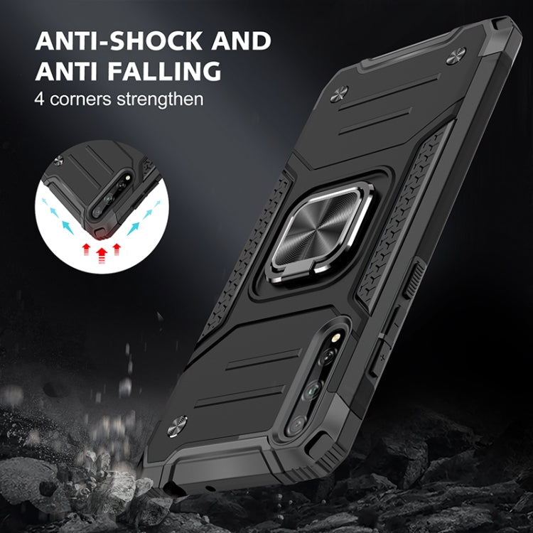 For Huawei P Smart S / Enjoy 10S / Y8P Magnetic Armor Shockproof TPU + PC Case with Metal Ring Holder(Black)