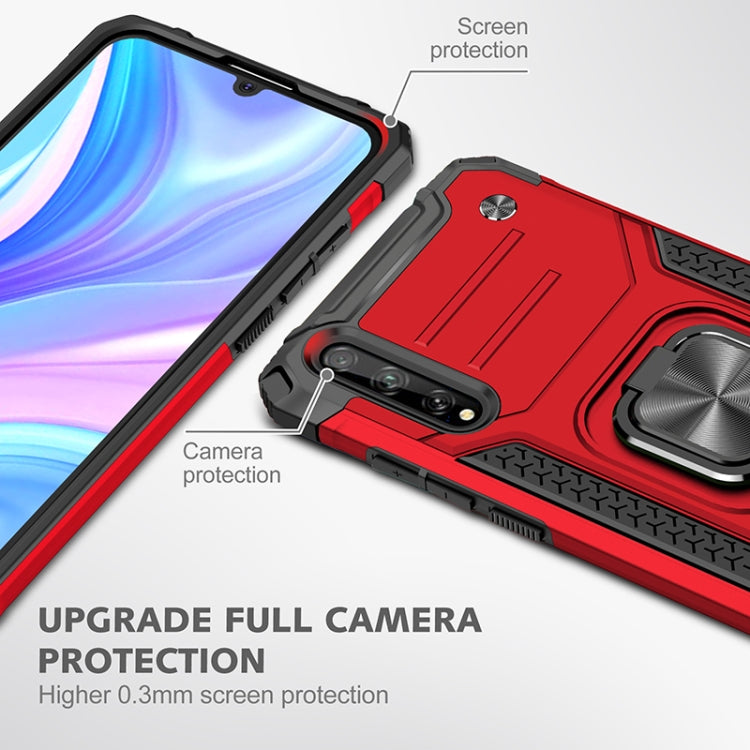 For Huawei P Smart S / Enjoy 10S / Y8P Magnetic Armor Shockproof TPU + PC Case with Metal Ring Holder(Red)