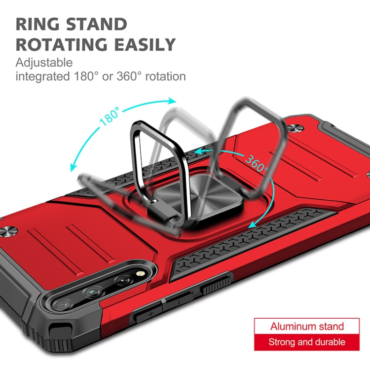 For Huawei P Smart S / Enjoy 10S / Y8P Magnetic Armor Shockproof TPU + PC Case with Metal Ring Holder(Red)
