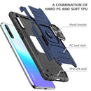 For Huawei P Smart S / Enjoy 10S / Y8P Magnetic Armor Shockproof TPU + PC Case with Metal Ring Holder(Blue)