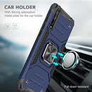 For Huawei P Smart S / Enjoy 10S / Y8P Magnetic Armor Shockproof TPU + PC Case with Metal Ring Holder(Blue)