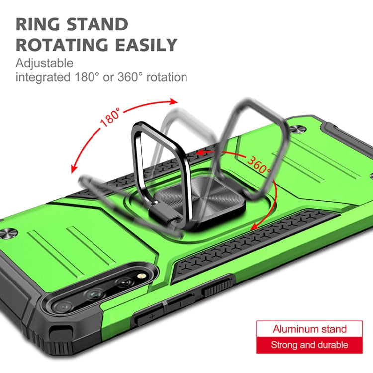 For Huawei P Smart S / Enjoy 10S / Y8P Magnetic Armor Shockproof TPU + PC Case with Metal Ring Holder(Green)