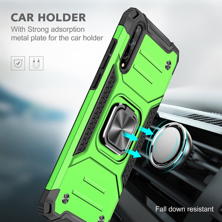 For Huawei P Smart S / Enjoy 10S / Y8P Magnetic Armor Shockproof TPU + PC Case with Metal Ring Holder(Green)