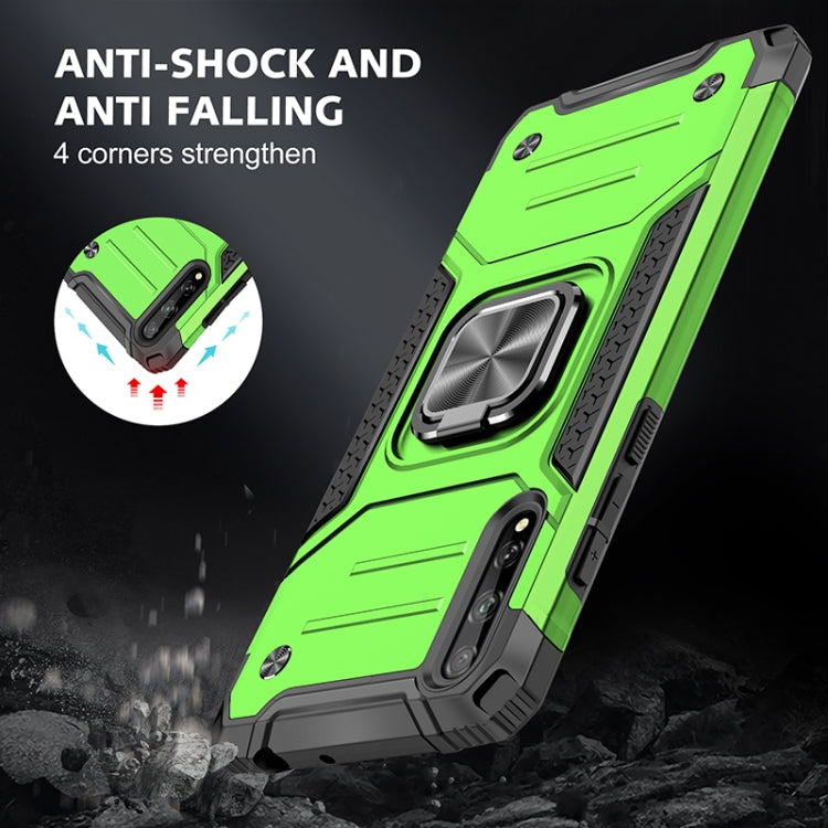 For Huawei P Smart S / Enjoy 10S / Y8P Magnetic Armor Shockproof TPU + PC Case with Metal Ring Holder(Green)