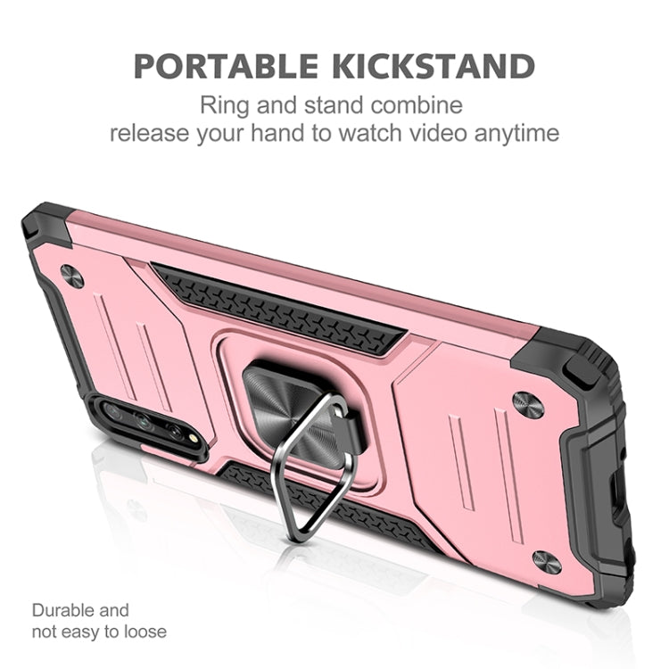 For Huawei P Smart S / Enjoy 10S / Y8P Magnetic Armor Shockproof TPU + PC Case with Metal Ring Holder(Rose Gold)