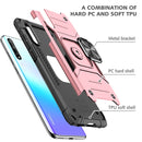 For Huawei P Smart S / Enjoy 10S / Y8P Magnetic Armor Shockproof TPU + PC Case with Metal Ring Holder(Rose Gold)