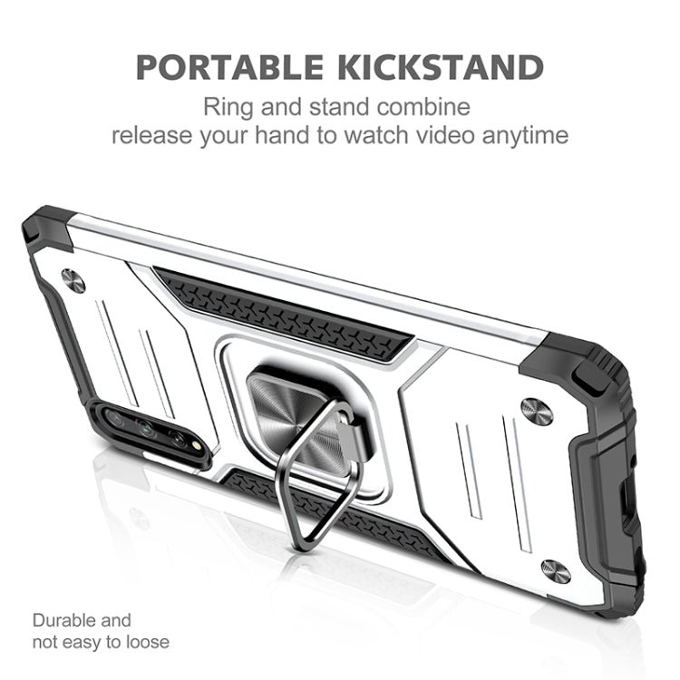 For Huawei P Smart S / Enjoy 10S / Y8P Magnetic Armor Shockproof TPU + PC Case with Metal Ring Holder(Silver)