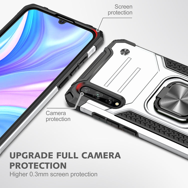 For Huawei P Smart S / Enjoy 10S / Y8P Magnetic Armor Shockproof TPU + PC Case with Metal Ring Holder(Silver)