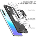 For Huawei P Smart S / Enjoy 10S / Y8P Magnetic Armor Shockproof TPU + PC Case with Metal Ring Holder(Silver)