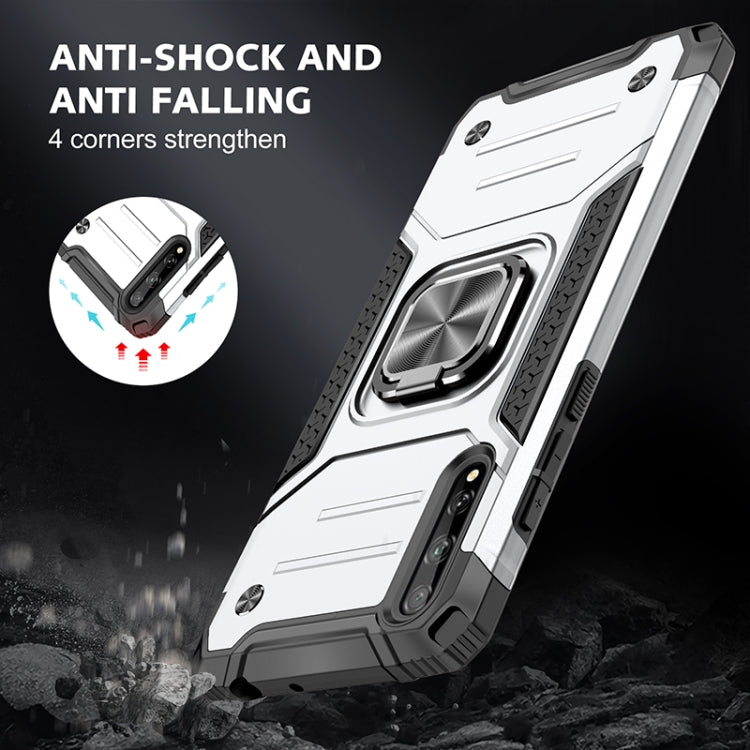 For Huawei P Smart S / Enjoy 10S / Y8P Magnetic Armor Shockproof TPU + PC Case with Metal Ring Holder(Silver)