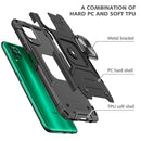 For Huawei P40 Lite / Nova 6 SE / Nova 7i Magnetic Armor Shockproof TPU + PC Case with Metal Ring Holder(Black)