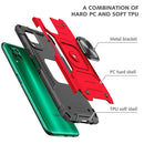 For Huawei P40 Lite / Nova 6 SE / Nova 7i Magnetic Armor Shockproof TPU + PC Case with Metal Ring Holder(Red)