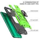 For Huawei P40 Lite / Nova 6 SE / Nova 7i Magnetic Armor Shockproof TPU + PC Case with Metal Ring Holder(Green)