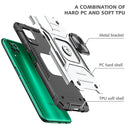For Huawei P40 Lite / Nova 6 SE / Nova 7i Magnetic Armor Shockproof TPU + PC Case with Metal Ring Holder(Silver)