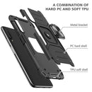For Huawei Y9s Magnetic Armor Shockproof TPU + PC Case with Metal Ring Holder(Black)