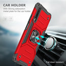 For Huawei Y9s Magnetic Armor Shockproof TPU + PC Case with Metal Ring Holder(Red)