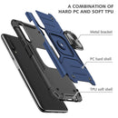 For Huawei Y9s Magnetic Armor Shockproof TPU + PC Case with Metal Ring Holder(Blue)
